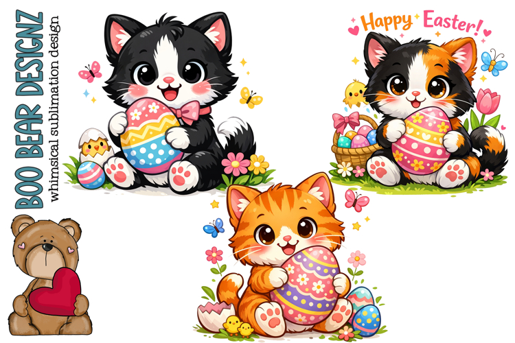 Easter Kitten Clipart