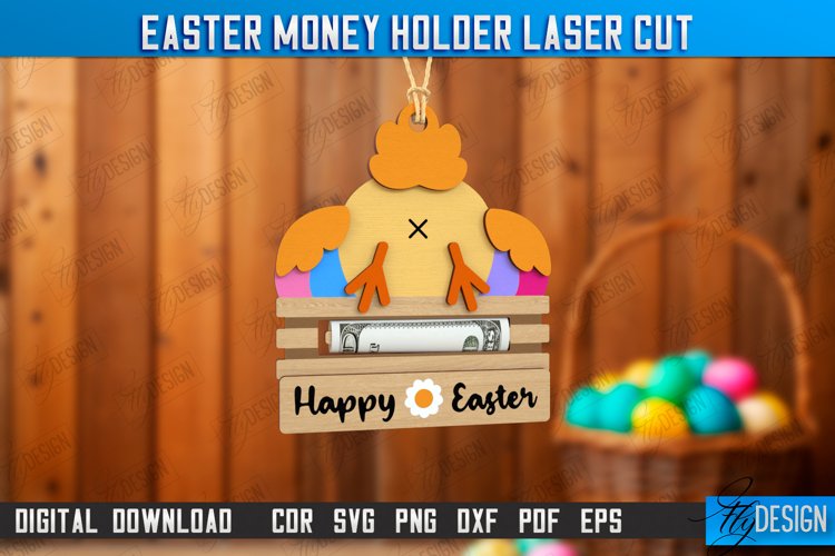 Easter Money Holder SVG, Money Holder Laser Cut, Chick SVG example image 1
