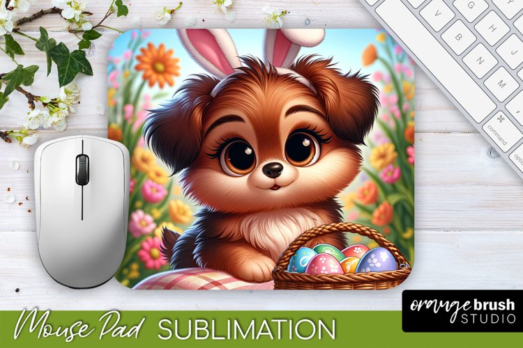 Easter Mouse Pad Sublimation Design - Cute Dog Mousepad PNG
