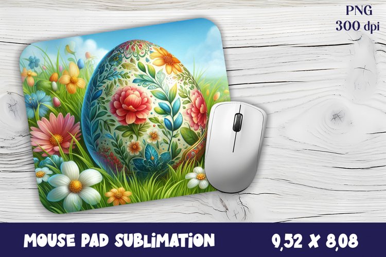 Easter egg and flowers, sublimation design PNG