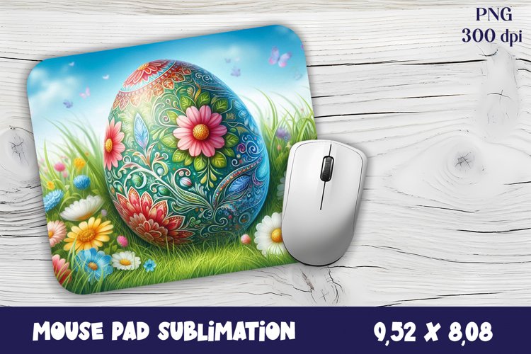 Easter egg and flowers, sublimation design PNG