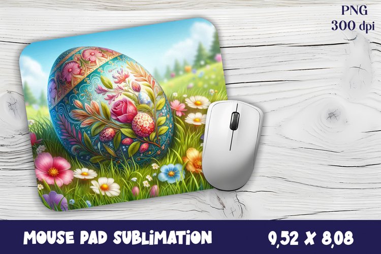 Easter egg and flowers, sublimation design PNG