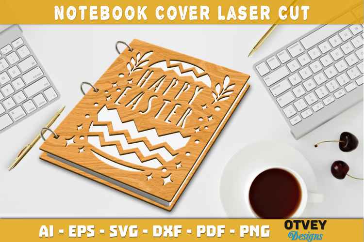 Easter Notebook Cover Lasercut| Wooden Notebook Cover