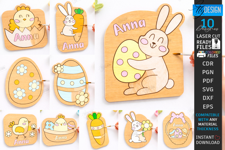 Paintable Easter Characters Laser Cut Bundle | Kids Easter