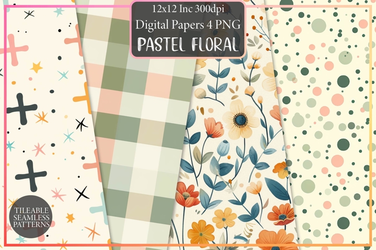 Easter Pastel Floral Digital Paper