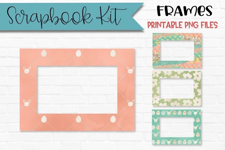 Easter Pattern Scrapbook Frames Set Of 4 Rectangles