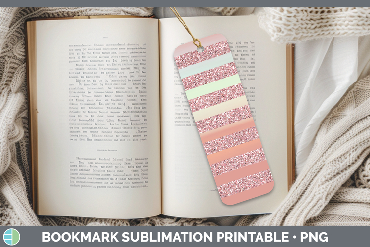 Easter Peach Glitter Bookmark Sublimation Printable Designs