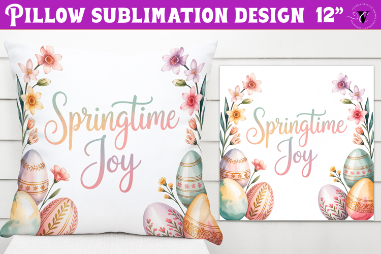 Christian Easter pillow sublimation | Springtime joy design