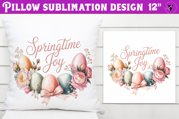 Christian Easter pillow sublimation | Springtime joy design