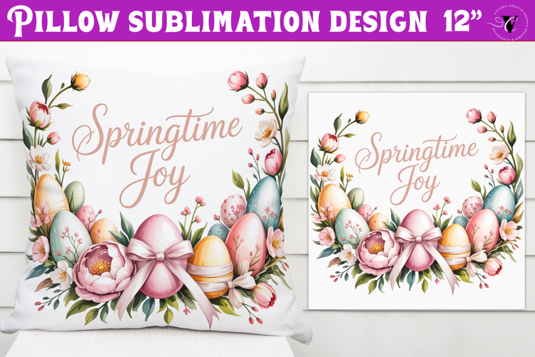 Christian Easter pillow sublimation | Springtime joy design