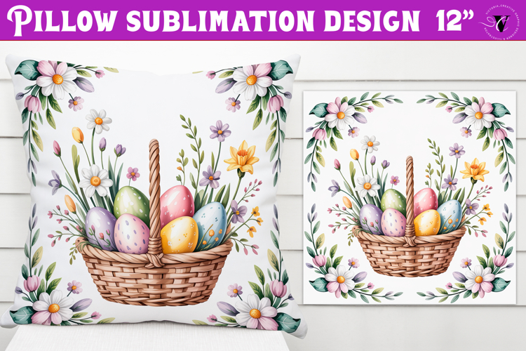 Christian Easter pillow sublimation | Easter Eggs design