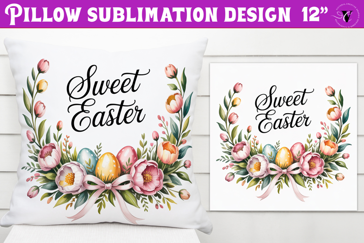 Christian Easter pillow sublimation | Sweet Easter design