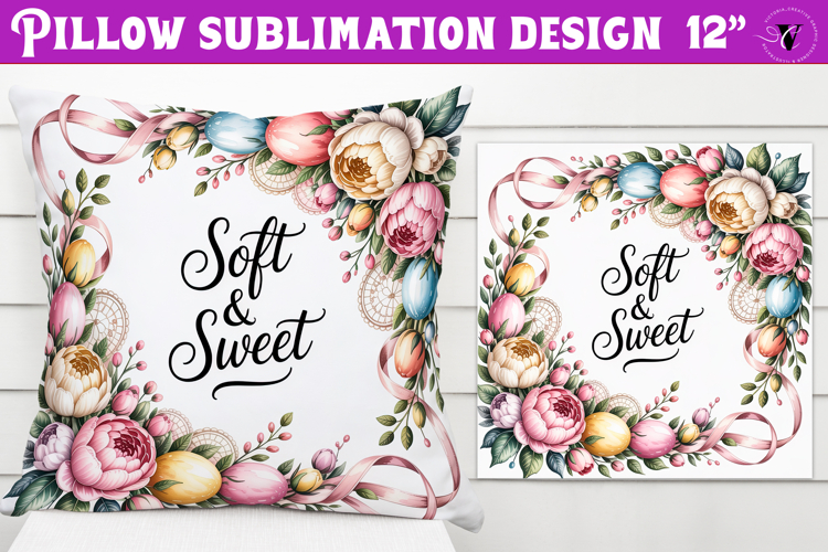 Christian Easter pillow sublimation | Soft and Sweet design