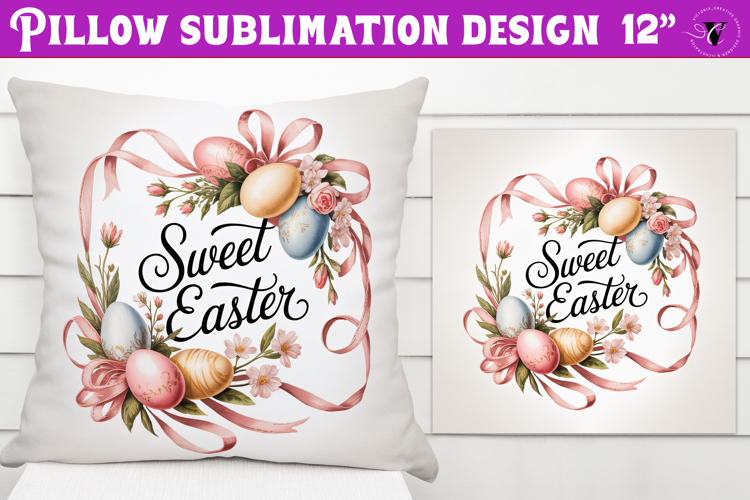 Christian Easter pillow sublimation | Sweet Easter design