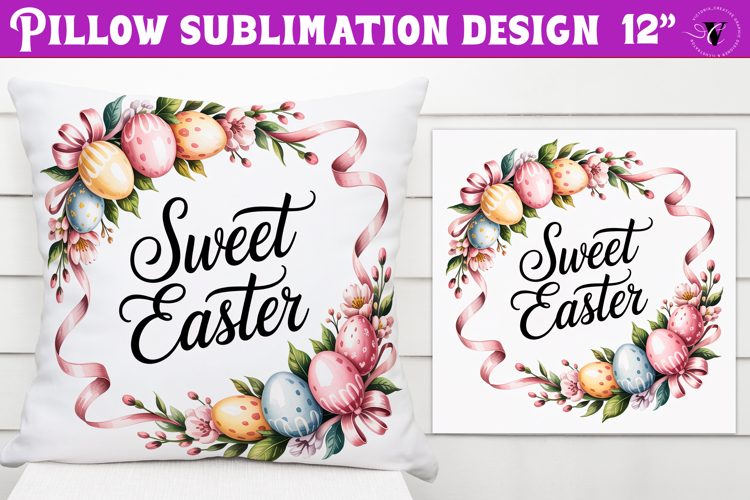 Christian Easter pillow sublimation | Sweet Easter design