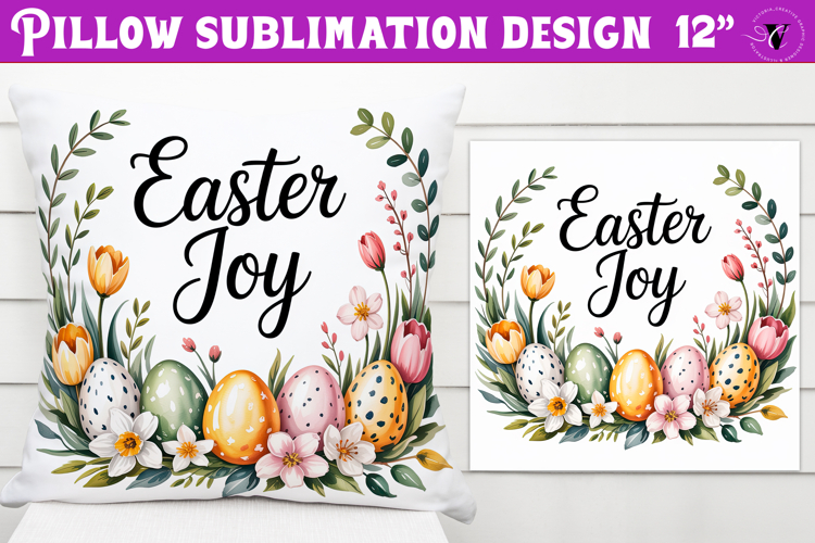 Christian Easter pillow sublimation | Easter joy design