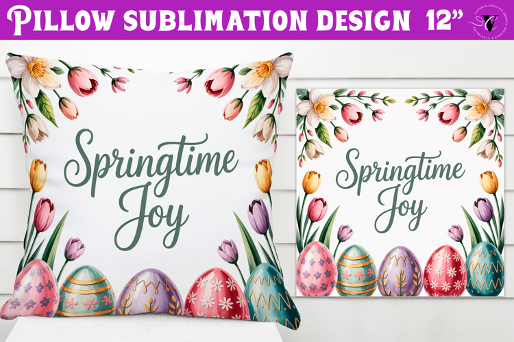 Christian Easter pillow sublimation | Springtime joy design