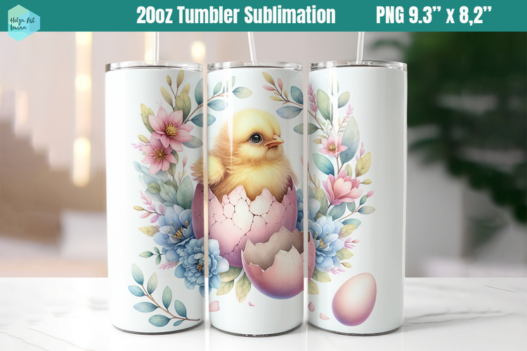 Pink Easter 20 OZ Skinny Tumbler Sublimation