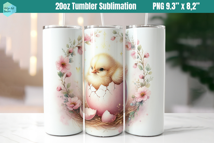 Pink Easter 20 OZ Skinny Tumbler Sublimation