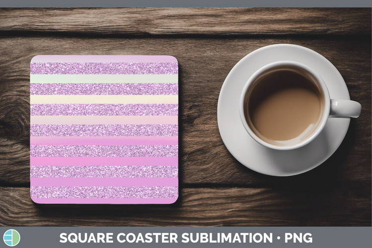 Easter Pink Glitter Square Coaster Sublimation Coaster Desig