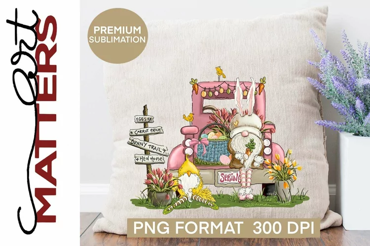 Easter Pink Vintage Truck | Gnome