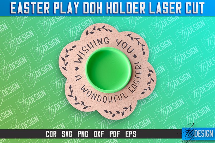 Easter Play Doh Holder Design | Easter Design | CNC File example image 1
