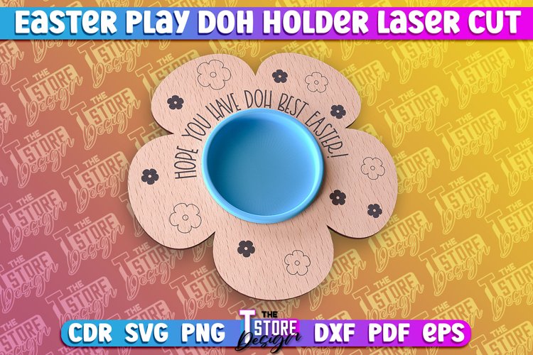 Easter Play Doh Holder Design | Easter Design | CNC File example image 1
