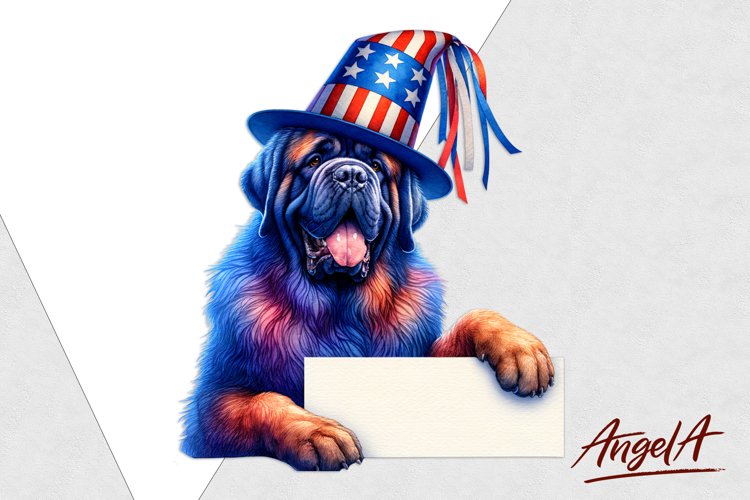 Patriotic dog clipart / funny dog clipart / Funny mastiff