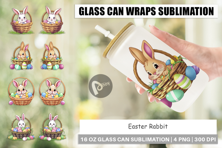 Glass Can Easter Rabbit