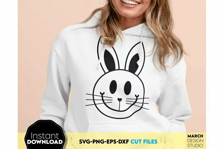 Easter Bunny SVG | Bunny Face | Smiley Bunny | Rabbit Face