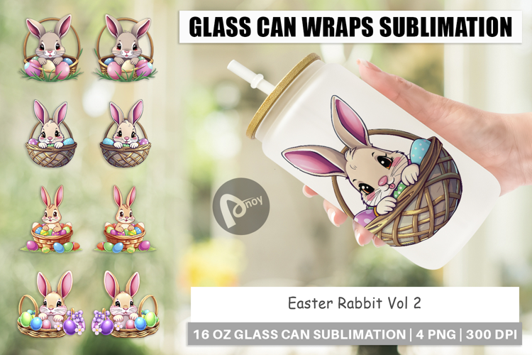 Glass Can Easter Rabbit
