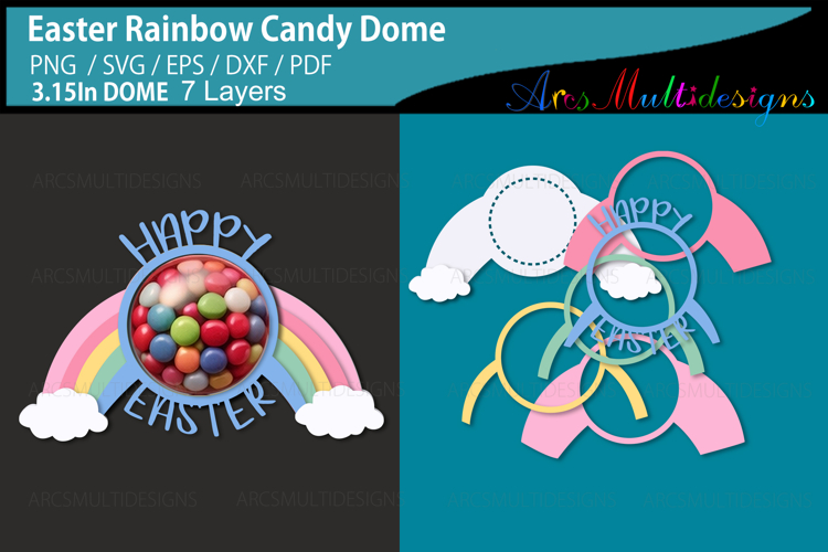 Happy Easter Rainbow Candy Dome