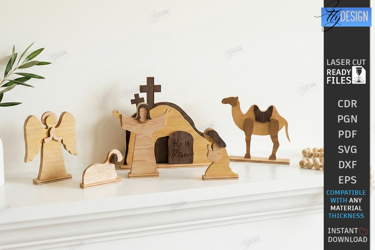 Easter Resurrection Scene Laser Cut | Holy Week SVG | CNC