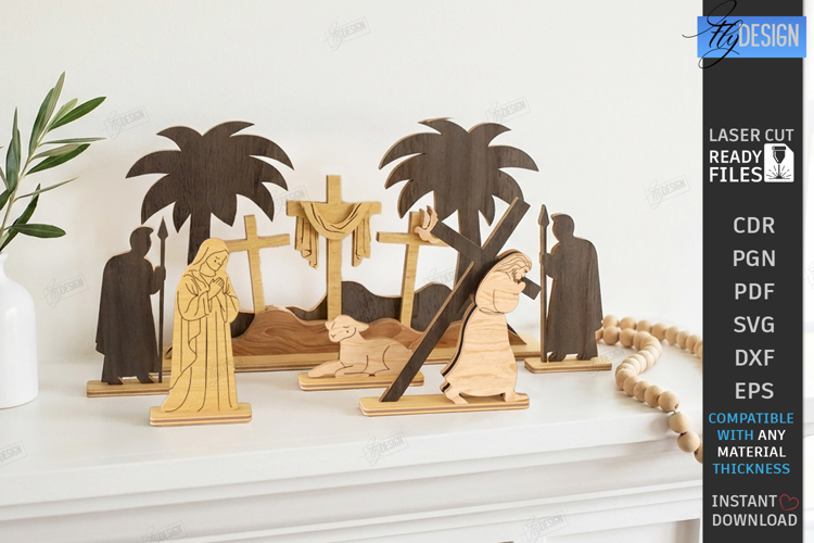 Easter Resurrection Scene Laser Cut | Holy Week SVG | CNC