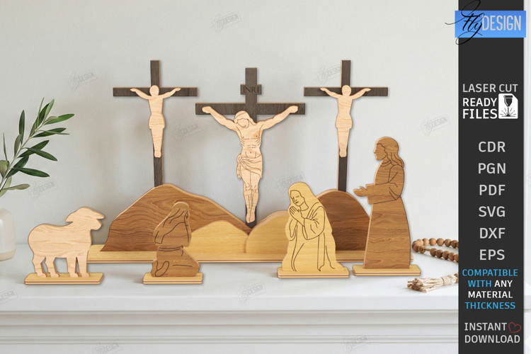 Easter Resurrection Scene Laser Cut | Holy Week SVG | CNC