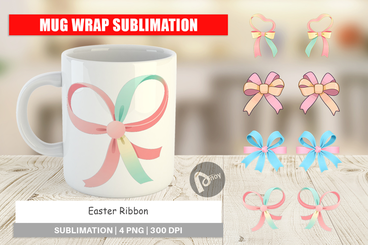 Mug Wrap Easter Ribbon