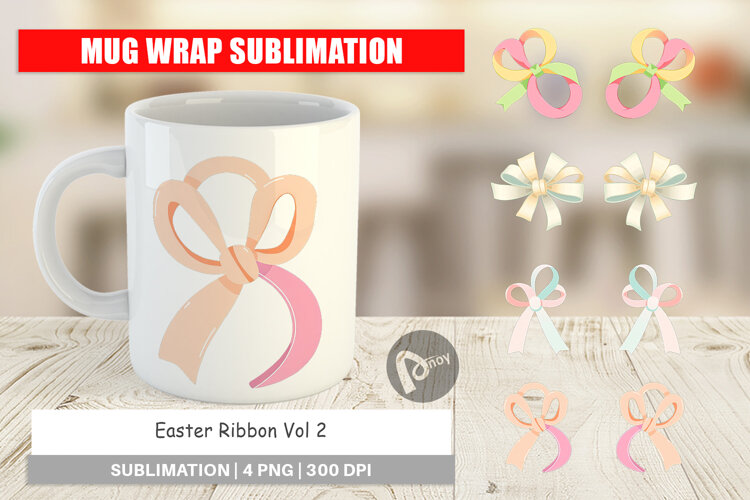 Mug Wrap Easter Ribbon example image 1