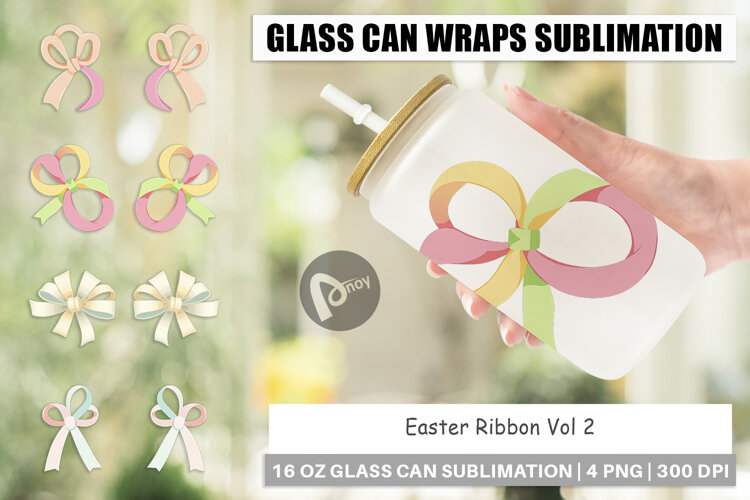 Glass Can Easter Ribbon example image 1