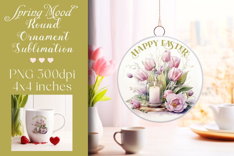 Easter Round Ornament Sublimation |PNG