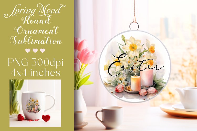 Easter Round Ornament Sublimation |PNG