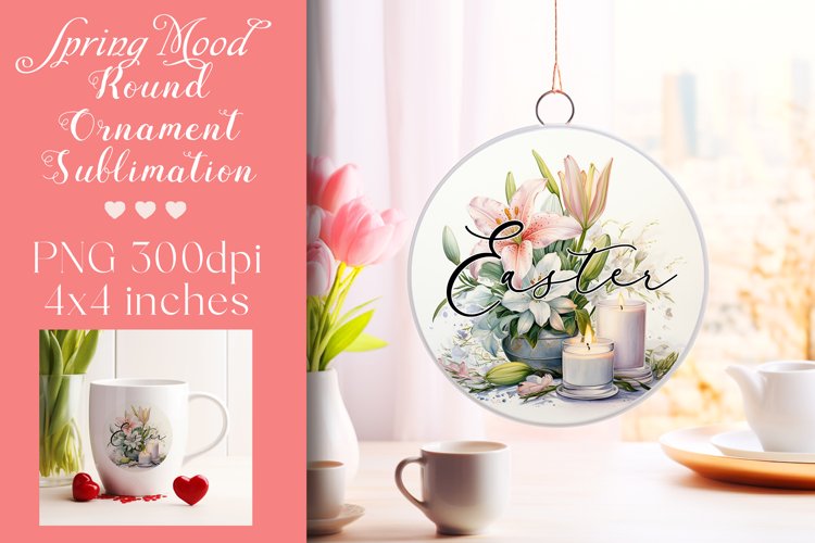 Easter Round Ornament Sublimation |PNG