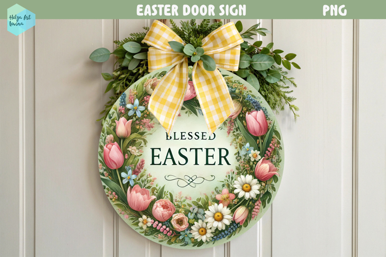 Spring Easter Round Sign