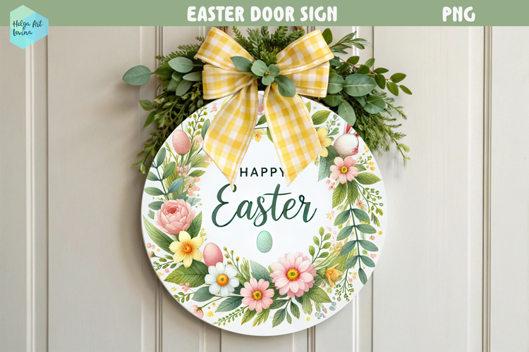 Spring Easter Round Sign