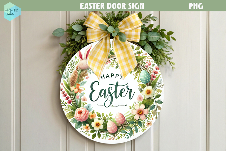 Spring Easter Round Sign