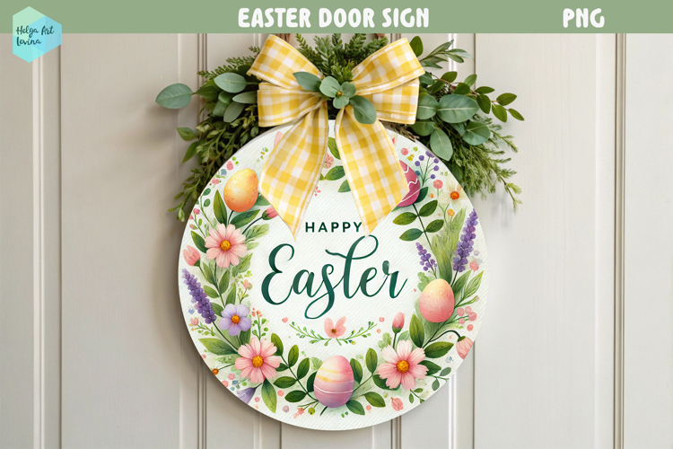 Spring Easter Round Sign