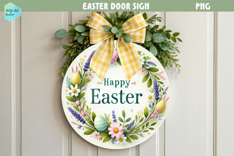 Spring Easter Round Sign
