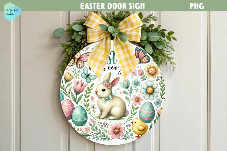 Spring Easter Round Sign