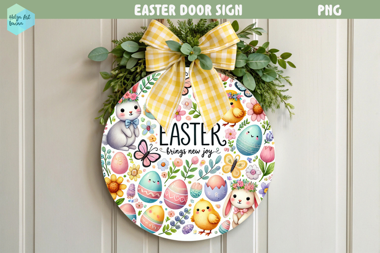 Spring Easter Round Sign