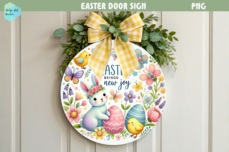 Spring Easter Round Sign