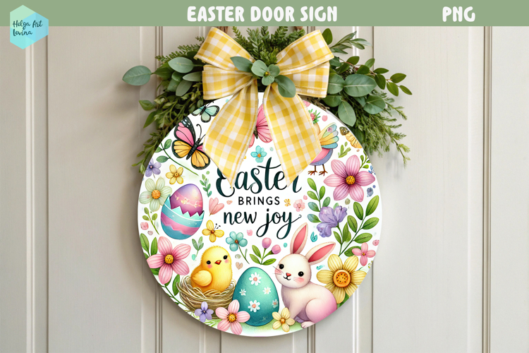 Spring Easter Round Sign